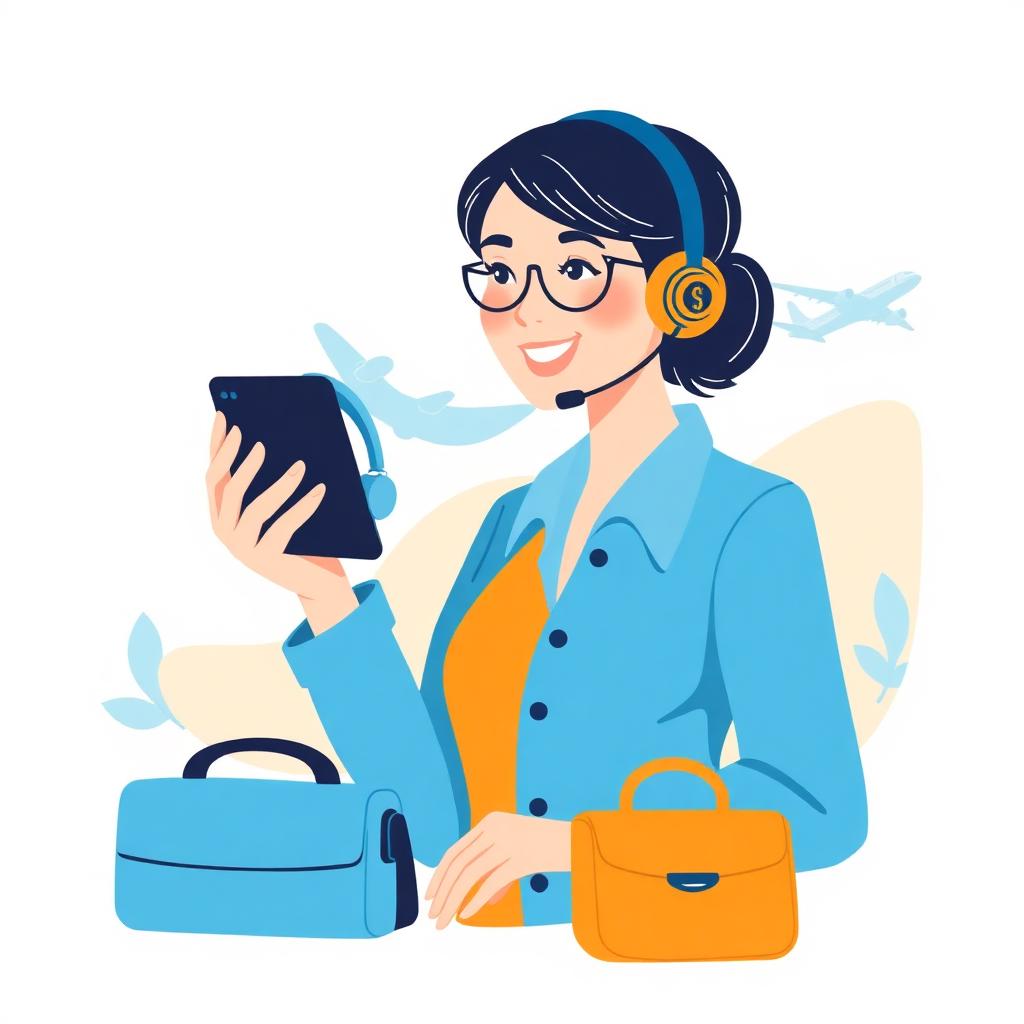 Live US travel support agent on a headset assisting with flight changes, cancellations and airline rebooking